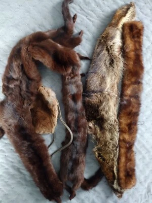 Lote. Vintage. Collar de 4 visones, collar zorro y visón Foto 1 de 4