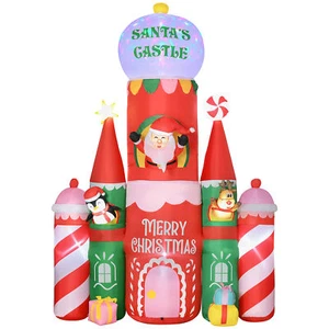 10ft Giant Christmas Inflatable Candy Castle with Flashing Light Yard Decoration - Picture 1 of 9