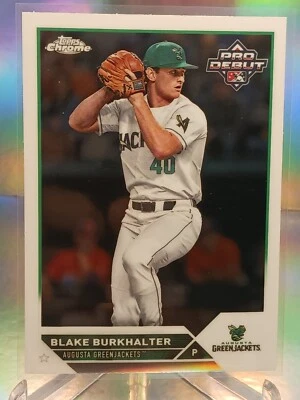2023 Topps Pro Debut Chrome Blake Burkhalter   PDC-187 Augusta Greenjackets - Image 1 of 2