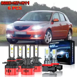 For Mazda 3 2004 2005 2006 Mazda 6 2011 2012 2013 LED Headlight + Fog Combo Bulb - Picture 1 of 14