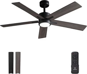 Vagizm Ventilatore da Soffitto con Luce per Camera da Letto: Ventilatori da Soffitto Silenziosi 52 Pollici - Foto 1 di 10