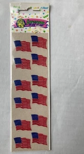 Sandylion Vintage Fuzzy American Flag Stickers - Picture 1 of 5