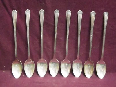 9pc  FLORENTINE  FLR2  ICE TEA SPOONS 7 1/2" no monogram    - Image 1 of 4