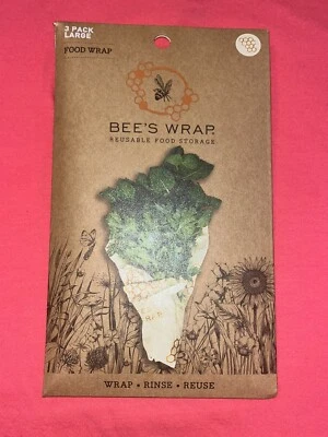Envolturas de alimentos reutilizables Bee's Wrap - orgánicas - un paquete de 3 "panal" grandes Foto 1 de 4