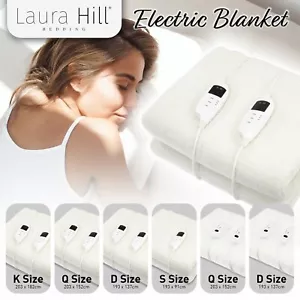 Laura Hill Heated Electric Blanket Fitted Underlay Winter Warmer - Picture 1 of 15