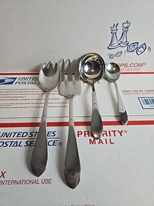 Lot Of 4 Towle BOSTON ANTIQUE 18-8 Stainless Flatware Serving Pieces - Picture 1 of 16