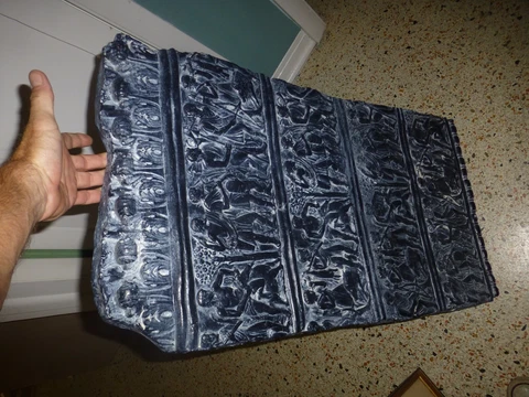 Vintage ROMAN GREEK FAUX BRONZE Fiberglass Chalk Wall Plaque 32" X 17" VG ! Cover