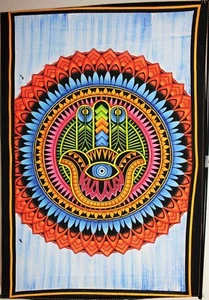 Transform Your Space with 2024's Favorite: Hamsa Hand Mandala Tapestry 140x210CM - Picture 1 of 1