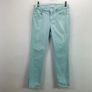 Jessica Simpson Women's Size 28 / 6 Jeans Rolled Crop Skinny Capri Blue Green