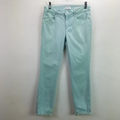 Pantalones de mezclilla para mujer Jessica Simpson talla 28/6 enrollados ajustados capri azul verde Foto 1 de 4