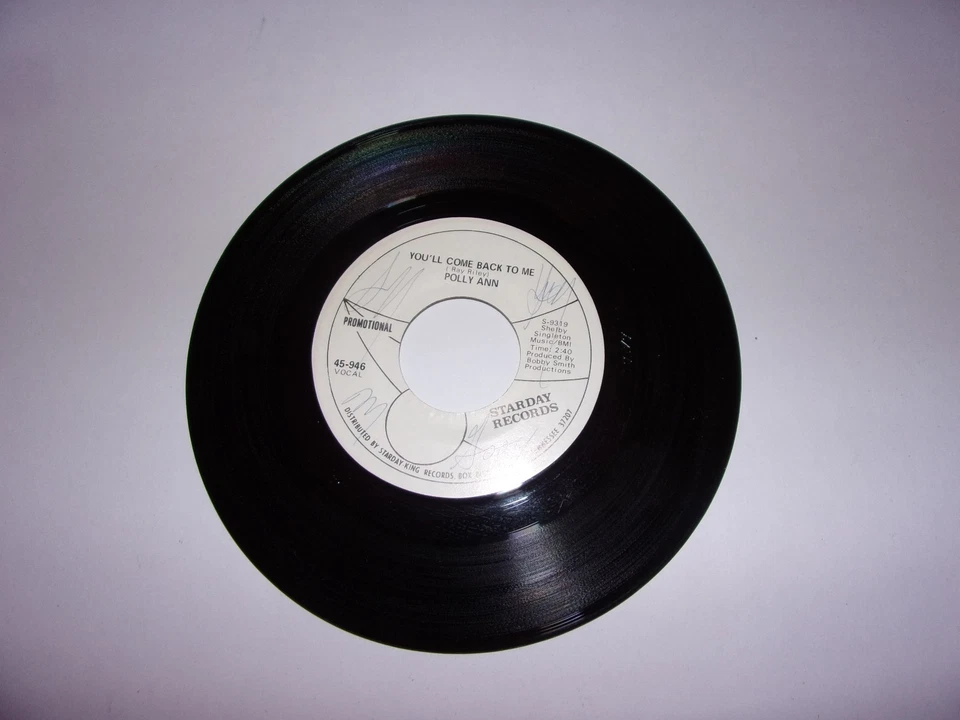 Polly Ann: You'll Come Back To Me / Living For You But Dying For Him / Promo 45 - Image 1 of 1