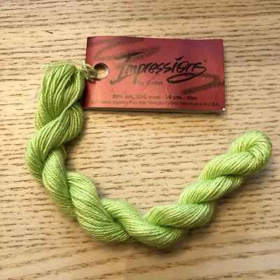 Caron Impressions Silk Wool Thread Solid Colors 36 yd 33m Lime Color - Image 1 of 4