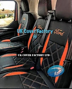 ORANGE BENTLEY VAN SEAT COVER FORD TRANSIT CUSTOM 2012-2023 A29 - Picture 1 of 8