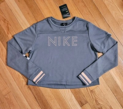 NUEVO Nike Juvenil Niñas Grandes Seco Manga Larga Activo Top, Gris/Rosa - YXL (14+) Foto 1 de 4