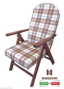 POLTRONA SDRAIO LEGNO AMALFI FAGGIO 4 POSIZIONI BLU MARRONE VERDE BORDO' 6 2025 - Foto 1 di 5