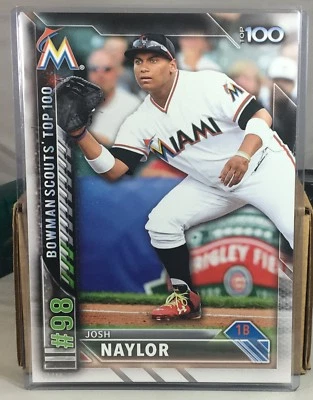 2016 BOWMAN SCOUTS TOP 100 5X7 #98 JOSH NAYLOR MIAMI MARLINS 32/49 - Image 1 of 2
