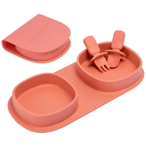 Toddler Plates Travel Essential on the Go,Baby Plates with Forks and Spoons Self - Picture 1 of 12
