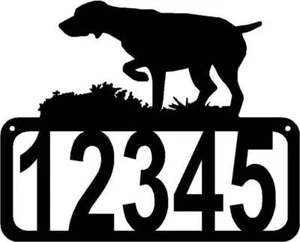 German Shorthaired Pointer Dog on Point Dog House Address Sign - Made in USA - Picture 1 of 4