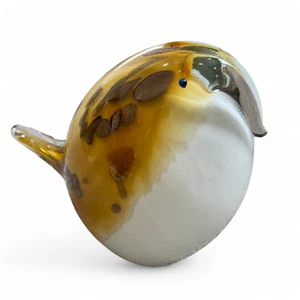 Glas mollige Vogel Skulptur - glitzernd braun gold gesprenkelt Figur Briefbeschwerer - Bild 1 von 24