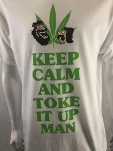 CHEECH AND & CHONG MEN'S "Keep Calm and Toke up"  short sleeve TEE Size LARGE L - Picture 1 of 10