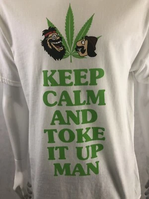 CHEECH AND & CHONG MEN'S "Keep Calm and Toke up"  short sleeve TEE Size LARGE L - Image 1 of 4