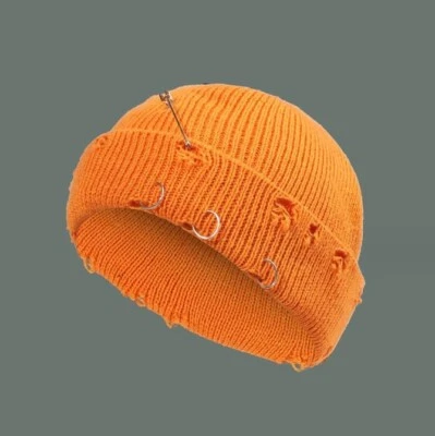 Mini Short Fisherman Beanie Hat Ribbed Pin Docker Winter Warm Knitted Skull Cap - Image 1 of 3