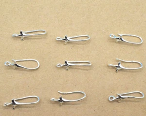100PCS Jewelry Findings Silver flower Pinch Crystal Earring Hook Wire wholesale - Picture 1 of 3