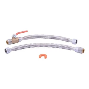 Max 3/4 pollici Scaldabagno Push-To-Connect X 3/4 in FIP in acciaio inox ondulato - Foto 1 di 6