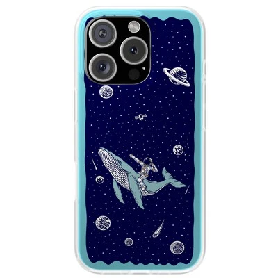 Designer Case For Apple iPhone (16,15,14,13,12,11,X,8,7),Space Whale 5 Print - Image 1 of 4