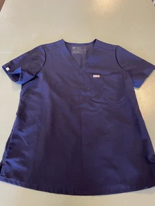 Figs Women’s Blue Short Sleeve Scrub Top Pockets Size Medium - Picture 1 of 7