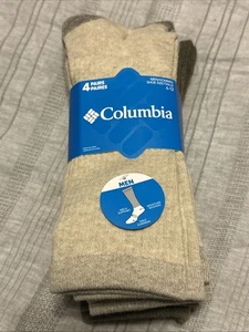Columbia 4er-Pack hellbraun/braun gerippte halb gepolsterte Crew-Socken für Herren mehrfarbig neu - Bild 1 von 2