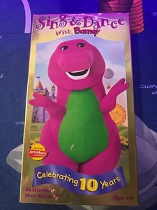 VHS Sing and Dance With Barney 1999 Bob West Julie J Celebrating 10 Years - Imagen 1 de 3