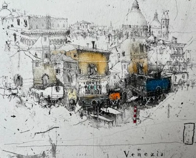 Alexander Befelein Signierte kolorierte num. Original Radierung- Venedig Venezia - Bild 1 von 4