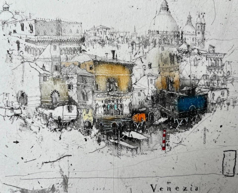 Alexander Befelein Signierte kolorierte num. Original Radierung- Venedig Venezia - Bild 1 von 4