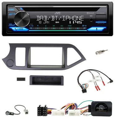 JVC Bluetooth Lenkrad USB DAB CD Autoradio für Kia Picanto ab 2011 ohne Start-St - Bild 1 von 4