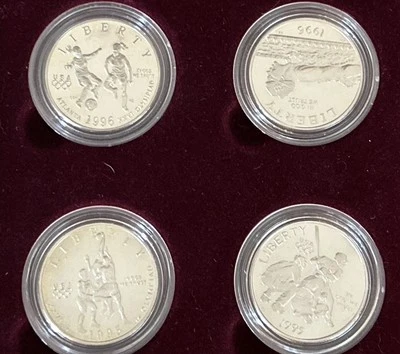 1995 1996 S US Olympic Coins of Atlanta Centennial Games 4 Coins Clad Proof Set - Image 1 of 2
