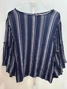 Falls Creek Damen Oberteil blau/weiß Glockenärmel Bluse, Größe S. 3E - Bild 1 von 5