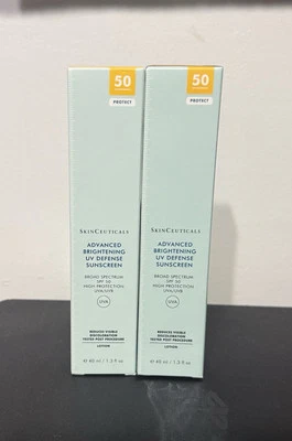 2X - Skinceuticals Advanced Brightening UV Defense Sunscreen SPF50 - 40ml  New - Image 1 of 2