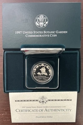 1997 Proof Botanic Garden Commemorative Silver Dollar - 90% Silver - Image 1 of 3