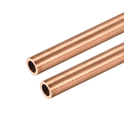 2Pcs Copper Round Tube 6mm OD 1mm Wall Thickness 300mm Long Pipe Tubing - Image 1 of 3