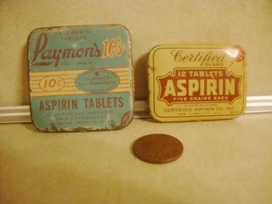 Tabletas de aspirina publicitarias vintage latas ¡CERTIFICADAS VACÍAS Y LAICAS coleccionables! - Imagen 1 de 4