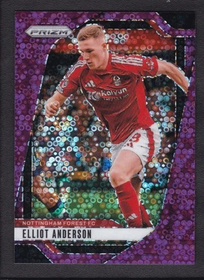 2024-25 ELLIOT ANDERSON 15/25 PANINI PRIZM PREMIER LEAGUE DISCO PURPLE - Image 1 of 2