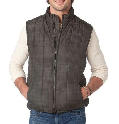 Chaps Quilted Vest Size XXL Green Plaid Check Snap Pockets Full Zip Preppy - Image 1 of 4
