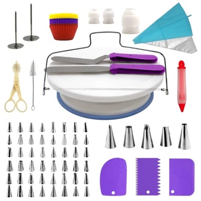 106-Piece Cake Decorating Kit: Turntable, Piping Tips, Bags, Spatulas & Tools - image 1 of 4