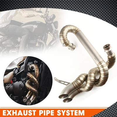 Tubo de enlace de cabezal de escape antideslizante para motocicleta Triumph Bonneville Bobber 16-25 Foto 1 de 4