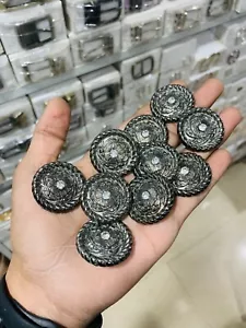 10 pcs silver antique western conchos solid zinc metal conchos for leather craft - Picture 1 of 8