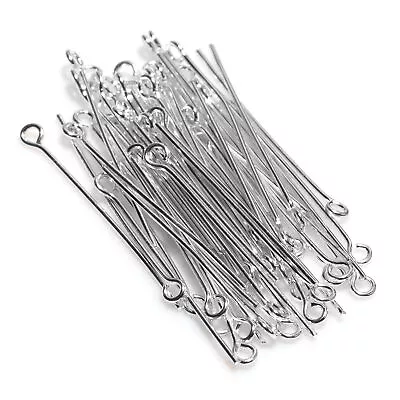 80 peças broche de cabeça Bali folheado a prata esterlina calibre 20 1,5 polegadas - Imagem 1 de 3