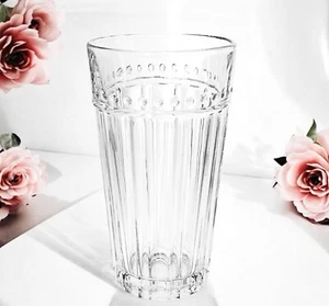 Anchor Hocking OLIVIA ISABELLA Clear Lines Dots 16 OZ Glass Tumbler MINT - Picture 1 of 7
