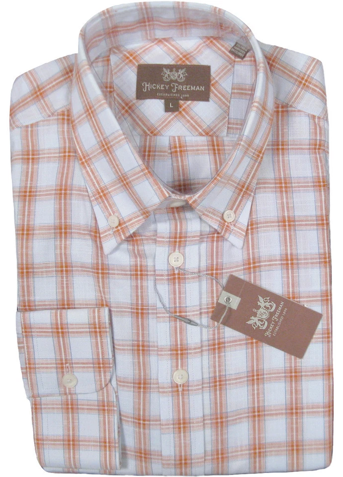 NEW $165 Hickey Freeman Crisp Oxford Shirt!  L *Colorful Plaid*  *Light Weight* - Image 1 of 1