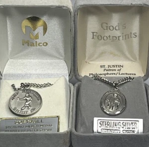 Lot Of 2 sterling silver religious pendants. *FREE SHIPPING! - Picture 1 of 3